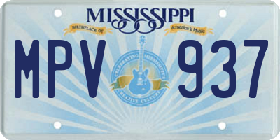 MS license plate MPV937