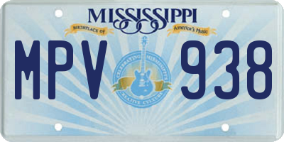 MS license plate MPV938