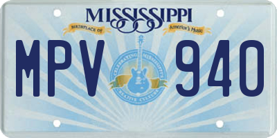 MS license plate MPV940