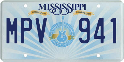 MS license plate MPV941