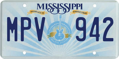 MS license plate MPV942