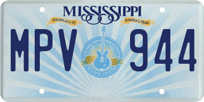 MS license plate MPV944