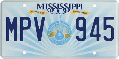 MS license plate MPV945