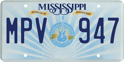 MS license plate MPV947
