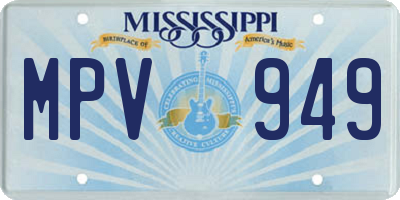 MS license plate MPV949