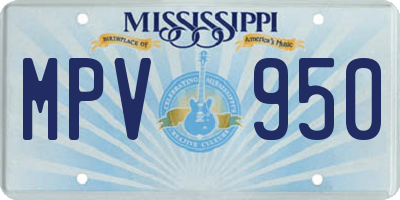 MS license plate MPV950