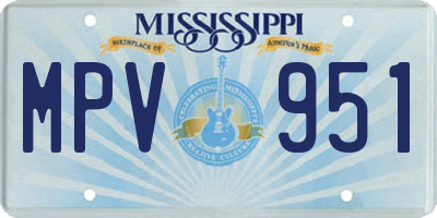 MS license plate MPV951