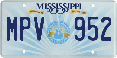 MS license plate MPV952