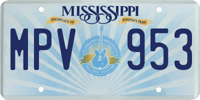 MS license plate MPV953