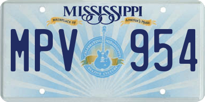 MS license plate MPV954
