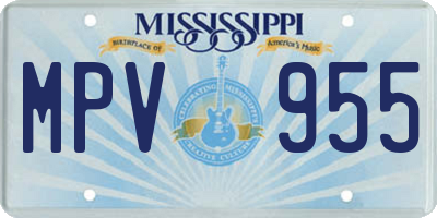MS license plate MPV955