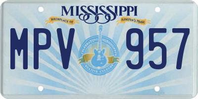 MS license plate MPV957