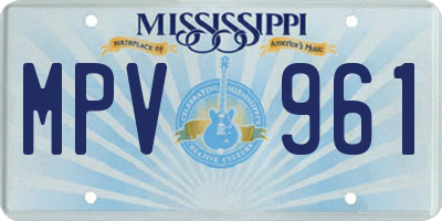 MS license plate MPV961
