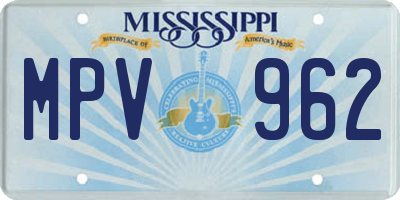 MS license plate MPV962