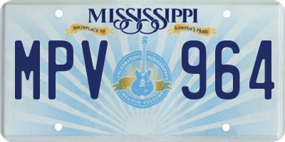 MS license plate MPV964