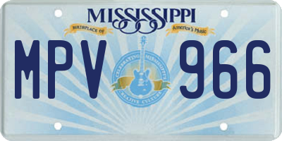 MS license plate MPV966