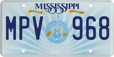 MS license plate MPV968