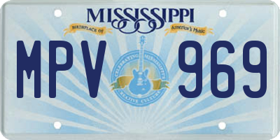 MS license plate MPV969