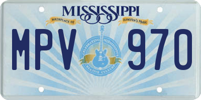 MS license plate MPV970
