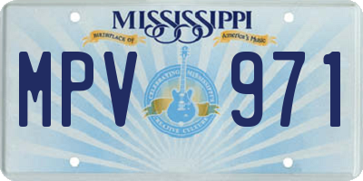 MS license plate MPV971