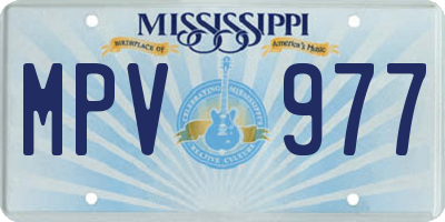MS license plate MPV977