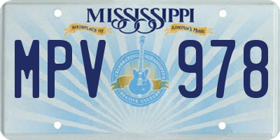 MS license plate MPV978