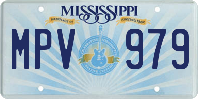 MS license plate MPV979