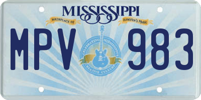 MS license plate MPV983