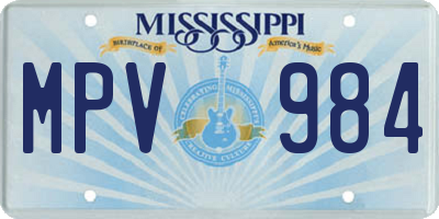 MS license plate MPV984