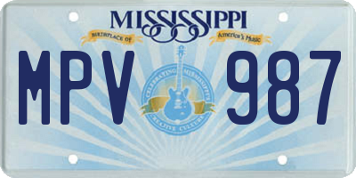 MS license plate MPV987