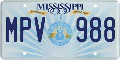 MS license plate MPV988