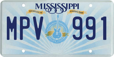 MS license plate MPV991