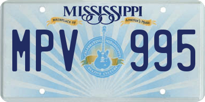 MS license plate MPV995