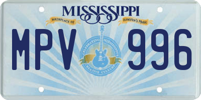 MS license plate MPV996