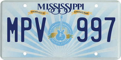 MS license plate MPV997