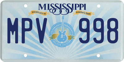 MS license plate MPV998