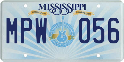 MS license plate MPW056