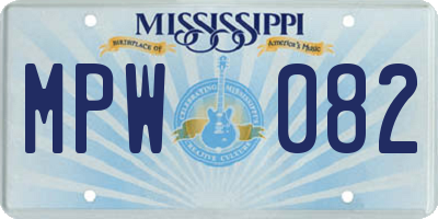 MS license plate MPW082