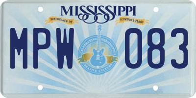 MS license plate MPW083