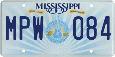 MS license plate MPW084