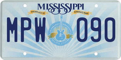 MS license plate MPW090