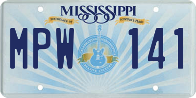 MS license plate MPW141