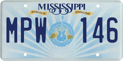 MS license plate MPW146