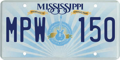 MS license plate MPW150