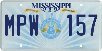 MS license plate MPW157