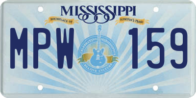 MS license plate MPW159