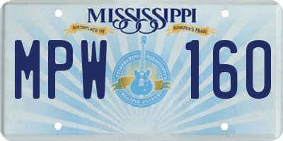 MS license plate MPW160