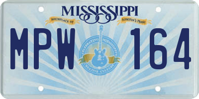 MS license plate MPW164