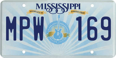 MS license plate MPW169