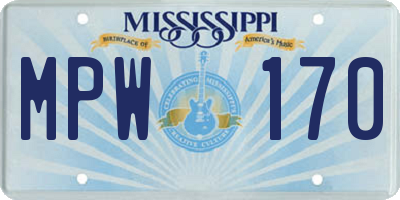 MS license plate MPW170